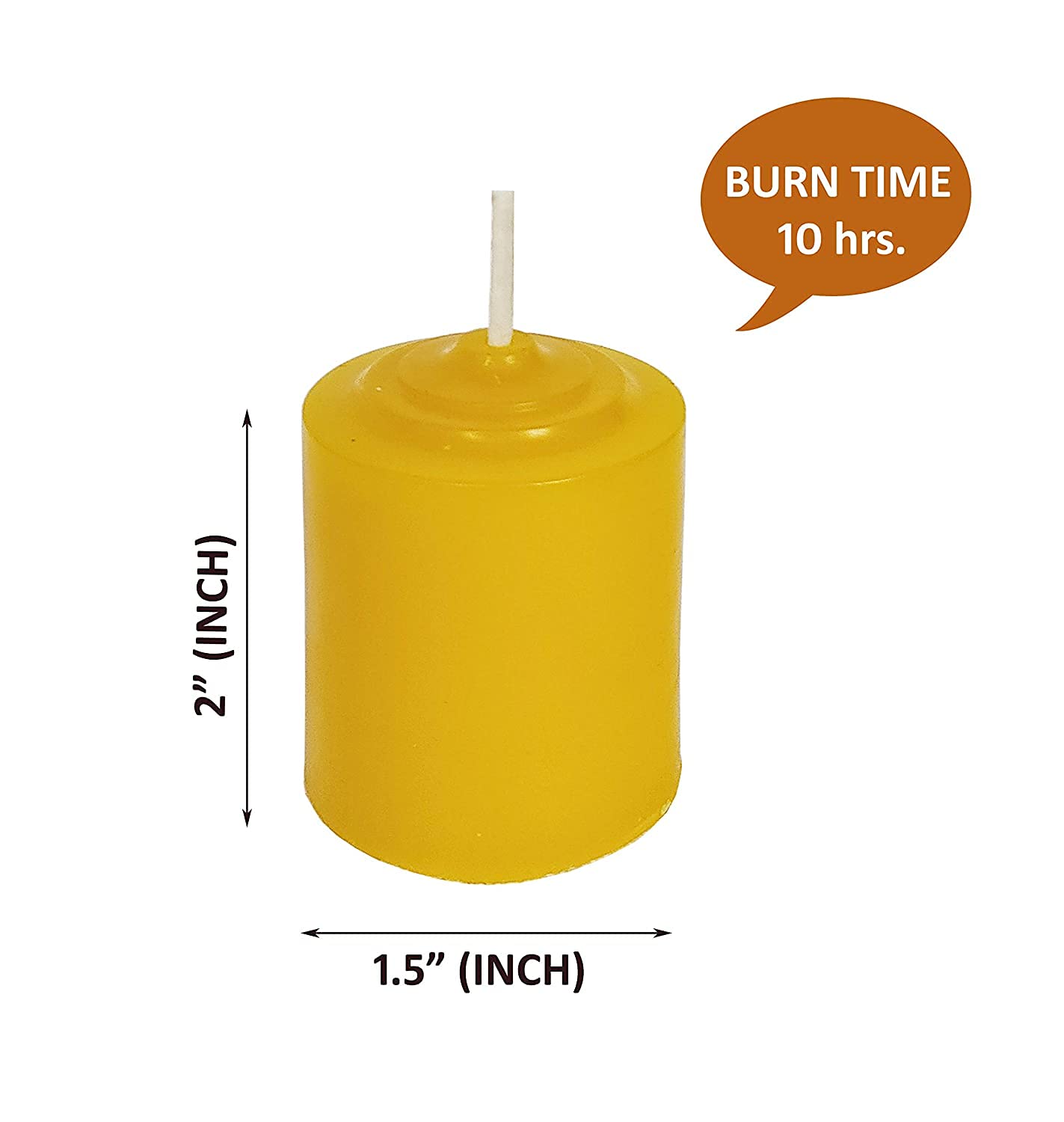 Pure Indian Candle Handpourd Sandalwood Amber Scented Yellow Wax Votive Candle PIC2019VC008 (Pack of 4 Pcs.) Burn Time 10 Hrs.